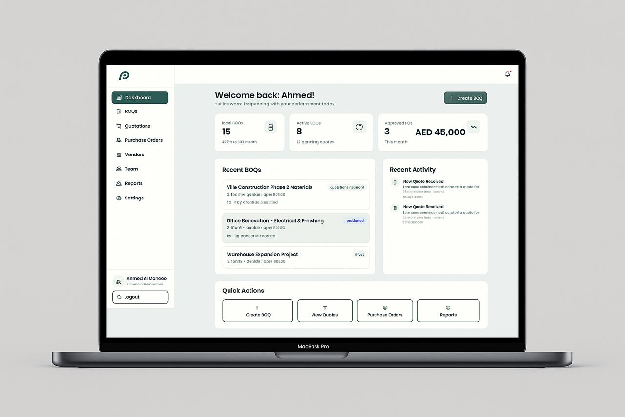 Procurement dashboard preview
